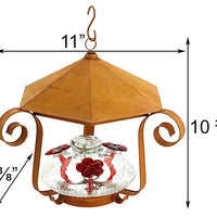 Parasol Bloom Shelter Hummingbird Feeder, Clear