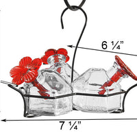 Parasol Bouquet-3 Hummingbird Feeder, Clear