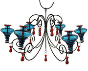 Parasol Grand Mini-Blossom Chandelier, Aqua, 24 oz.