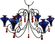 Parasol Grand Mini-Blossom Chandelier Hummingbird Feeder, Blue, 24 oz.