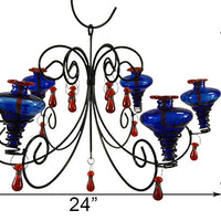Parasol Grand Mini-Blossom Chandelier Hummingbird Feeder, Blue, 24 oz.