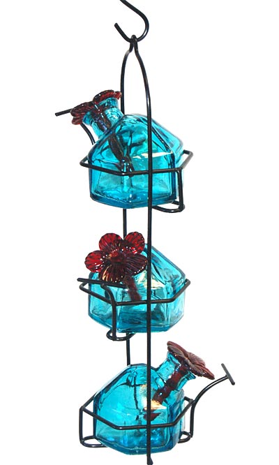 Parasol Lunch Pail Hummingbird Feeder, Aqua, 10.5 oz.