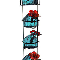 Parasol Lunch Pail Hummingbird Feeder, Tall, Aqua, 17.5 oz.