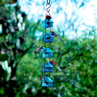 Parasol Lunch Pail Hummingbird Feeder, Tall, Aqua, 17.5 oz.