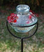 Parasol Pot de Creme Staked Hummingbird Feeder, Clear, 8 oz.