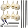 Two-Piece Purple Martin Gourds and Pole, 4 Over 4, by Prime Retreat