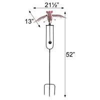 Flying Pig Rocker Garden Stake, 52"H - BirdHousesAndBaths.com