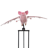 Flying Pig Rocker Garden Stake, 52"H - BirdHousesAndBaths.com