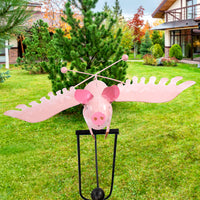 Flying Pig Staked Metal Rocker, 52"H
