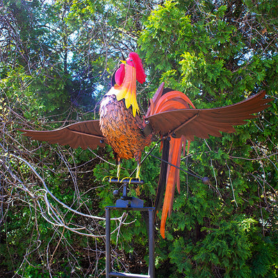 GIANT Rooster Rocker Garden Stake, Multicolored, 86