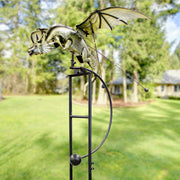 Staked Metal GIANT Flying Dragon Rocker, 70"H - BirdHousesAndBaths.com