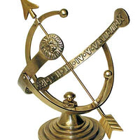 Armillary Sundial w/Lion's Head, Polished Brass, 12.25"