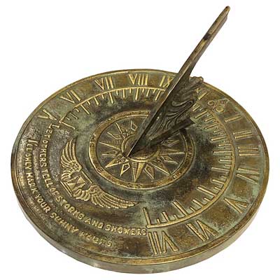 Colonial Sundial, Polished Brass, 8.5