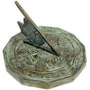 Butterfly Brass Sundial, Aged Patina, 8.25"L - BirdHousesAndBaths.com