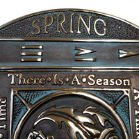 Season Cycle Brass Sundial, Verdigris, 10.25" dia. - BirdHousesAndBaths.com