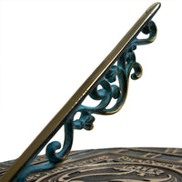 Season Cycle Brass Sundial, Verdigris, 10.25" dia. - BirdHousesAndBaths.com