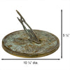 Swan Sundial, Brass, Verdigris, 10.25" dia.