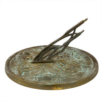 Swan Sundial, Brass, Verdigris, 10.25" dia.