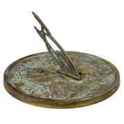 Swan Sundial, Brass, Verdigris, 10.25" dia.