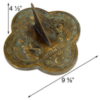 Angel Brass Sundial, Verdigris, 9.375" dia. - BirdHousesAndBaths.com