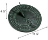 Father Time Cast Iron Sundial, Verdigris, 11.125" dia.