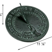 Father Time Cast Iron Sundial, Verdigris, 11.125" dia.