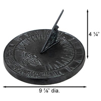 New Salem Cast Iron Sundial, Verdigris, 9.875" dia. - BirdHousesAndBaths.com