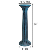 Pillar Cast Iron Sundial Pedestal, Verdigris, 24" - BirdHousesAndBaths.com