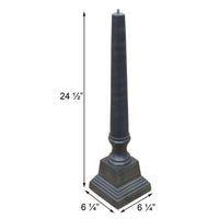 Stepped Cast Aluminum Sundial Pedestal, Antique, 24"
