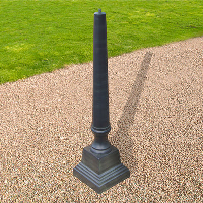 Stepped Cast Aluminum Sundial Pedestal, Antique, 24