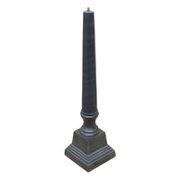 Stepped Cast Aluminum Sundial Pedestal, Antique, 24"