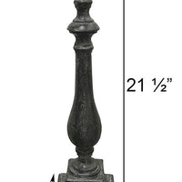 Spindle Cast Aluminum Sundial Pedestal, Antique, 21.5" - BirdHousesAndBaths.com