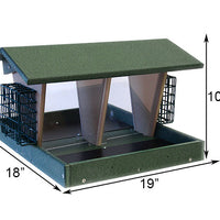 Large Double Hopper Seed and Suet Feeder