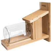Wooden Squirrel Jar Feeder