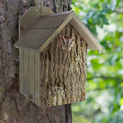 Uncle Dunkel's Bark Clad Screech Owl House