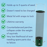 Bouncer Squirrel Proof Bird Feeder - BirdHousesAndBaths.com