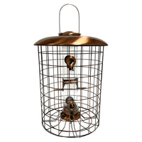 Squirrel-Resistant Brushed Copper Seed Tube Bird Feeder