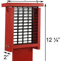 Going Green Suet Feeder with Tail Prop, Red