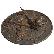 Aluminum Frog Sundial, Oil Rub Bronze, 12" dia.