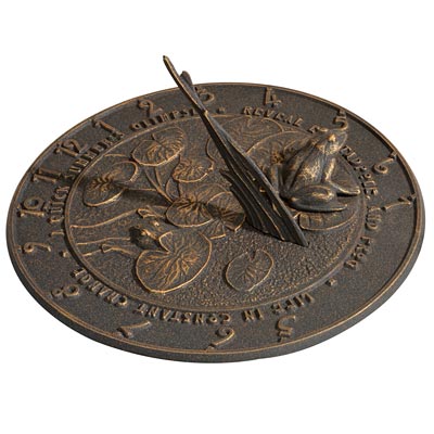 Aluminum Frog Sundial, Oil Rub Bronze, 12