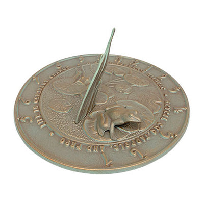 Frog Sundial, Copper Verdi, 12