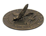 Aluminum Dragonfly Sundial, French Bronze, 12" dia