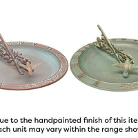 Sailboat Sundial Bird Bath, Copper Verdi