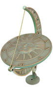 Aluminum Sun and Moon Sundial, Copper Verdi, 12"L