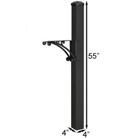 Whitehall Black Superior Mailbox Post, Cap, & Brackets