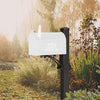 Whitehall Black Superior Mailbox Post, Cap, & Brackets