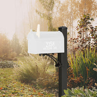 Whitehall Black Superior Mailbox Post, Cap, & Brackets