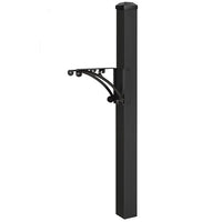Whitehall Black Superior Mailbox Post, Cap, & Brackets