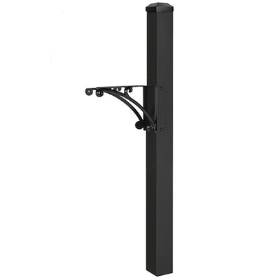 Whitehall Black Superior Mailbox Post, Cap, & Brackets