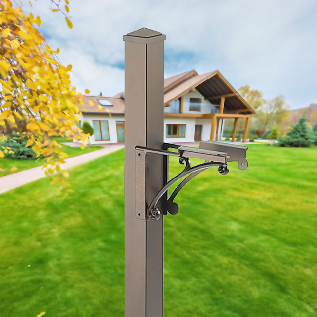 Whitehall Bronze Superior Mailbox Post, Cap, & Brackets